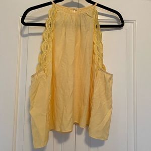 Kendall and Kylie Yellow Lace Halter Tank